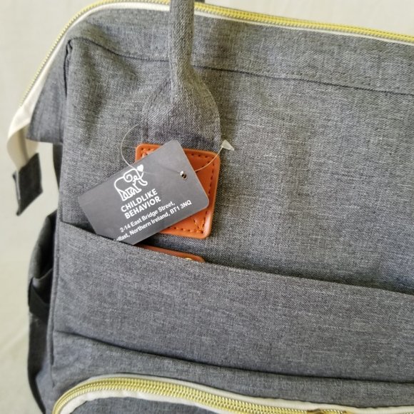 NWT! Childlike Behavior Backpack w/Anti-Theft, Pacifier Pouch, & Stroller Straps - Picture 2 of 16